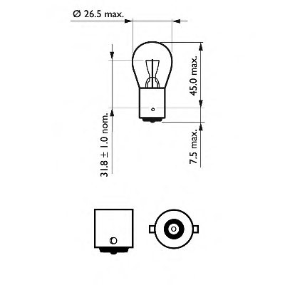 PHILIPS 12498B2 Bulb, brake-/taillight